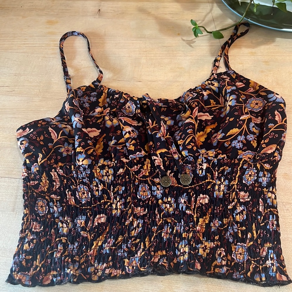 Floral shirred Arnhem tank top